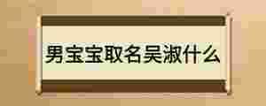 男寶寶取名吳淑什么