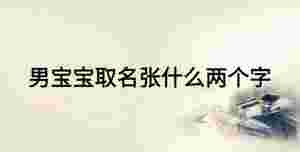 男寶寶取名張什么兩個(gè)字