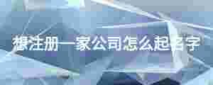 想注冊一家公司怎么起名字