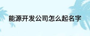 能源開(kāi)發(fā)公司怎么起名字
