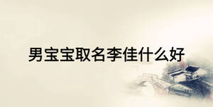 男寶寶取名李佳什么好