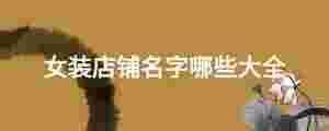 女裝店鋪名字哪些大全