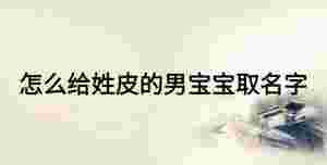 怎么給姓皮的男寶寶取名字