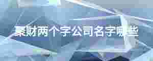 聚財兩個字公司名字哪些