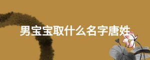 男寶寶取什么名字唐姓