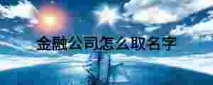 金融公司怎么取名字