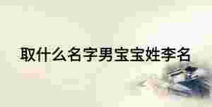 取什么名字男寶寶姓李名