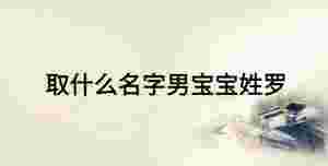 取什么名字男寶寶姓羅