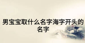 男寶寶取什么名字海字開頭的名字