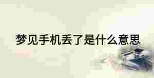 夢見手機丟了是什么意思