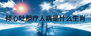 傾心吐膽療人病是什么生肖