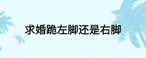 求婚跪左腳還是右腳