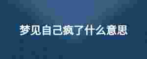 夢見自己瘋了什么意思
