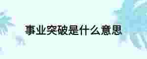 事業(yè)突破是什么意思
