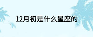 12月初是什么星座的