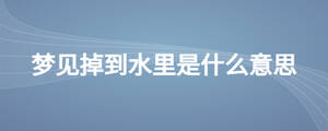夢見掉到水里是什么意思