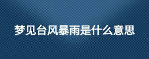夢見臺風(fēng)暴雨是什么意思