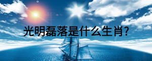 光明磊落是什么生肖?