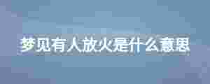 夢見有人放火是什么意思