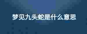 夢見九頭蛇是什么意思