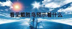 看見戴勝鳥預示著什么