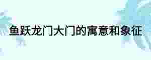 魚躍龍門大門的寓意和象征