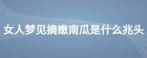 女人夢見摘嫩南瓜是什么兆頭