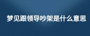夢見跟領導吵架是什么意思