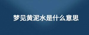 夢(mèng)見黃泥水是什么意思