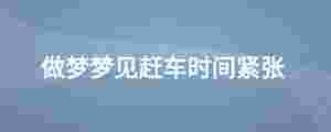 做夢(mèng)夢(mèng)見趕車時(shí)間緊張