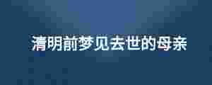 清明前夢見去世的母親