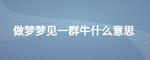 做夢夢見一群牛什么意思