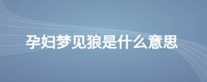 孕婦夢(mèng)見狼是什么意思