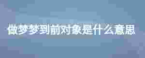 做夢夢到前對象是什么意思