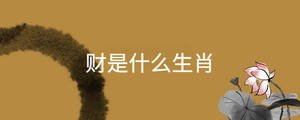 財是什么生肖