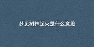夢(mèng)見樹林起火是什么意思