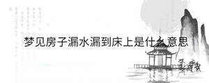 夢(mèng)見(jiàn)房子漏水漏到床上是什么意思