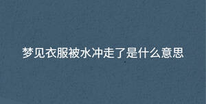 夢(mèng)見衣服被水沖走了是什么意思