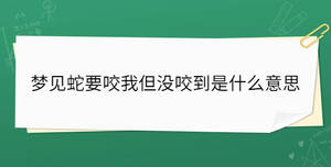 夢(mèng)見蛇要咬我但沒咬到是什么意思