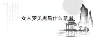 女人夢(mèng)見黑鳥什么意思