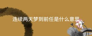 連續(xù)兩天夢(mèng)到前任是什么意思
